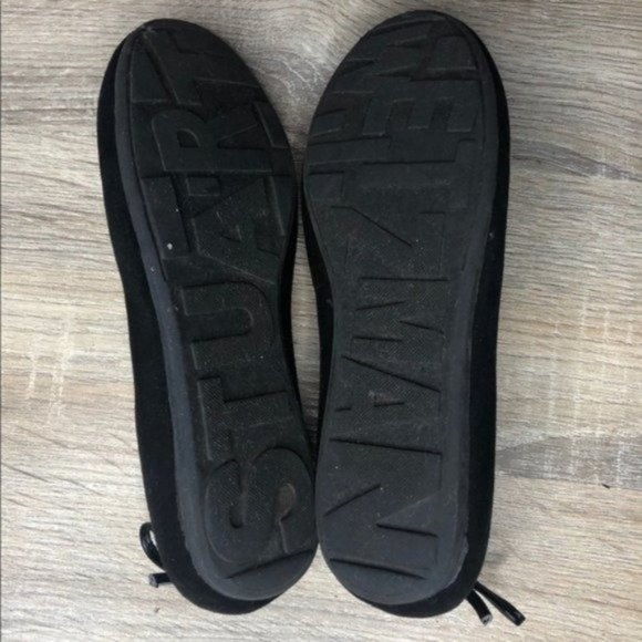 Stuart Weitzman Fannie Bolshoi Suede Ballet Flats Black Girls Size 13 - Picture 7 of 10